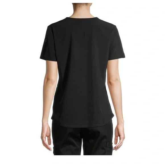 NWT Scrubstar Women's Seasonal Solid Contrast V-Neck Scrub Top - Picture 6 of 10